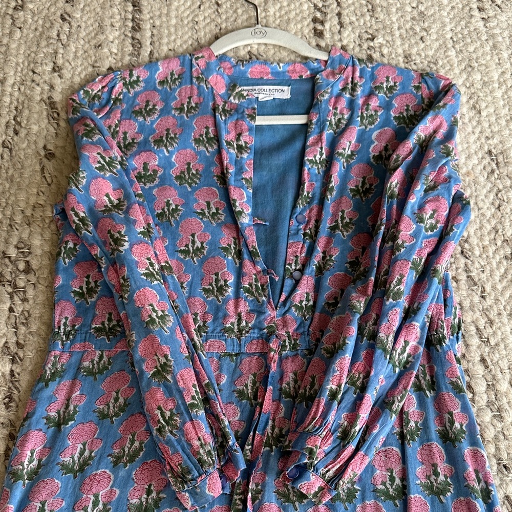 Emerson Fry Blue and Pink Floral Long Sleeve Dress - Picture 2 of 5